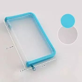 Прозрачная сумка для хранения Мини-папка для сортировки Простая диагональная сумка из ПП на молнии Студент собирает синий