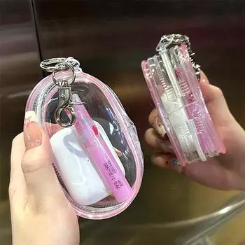 Прозрачная сумка для хранения плюшевых кукол, брелок, пылезащитный кабель для передачи данных, наушники, сумка-органайзер для ювелирных изделий розовый