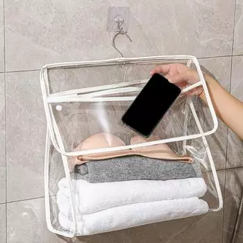 Прозрачная сумка для хранения ванной, водонепроницаемая подвесная сумка-органайзер для одежды и всякой всячины 37*30*12cm