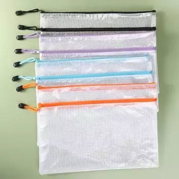 Прозрачная сумка для канцелярских принадлежностей формата А4, двухслойная портативная застежка-молния, большая водонепроницаемая экзаменационная бумага, органайзер для файлов документов, сумка для школьных принадлежностей A4 чёрный