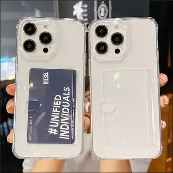 Прозрачная сумка для карточек, ультратонкий чехол для телефона Iphone 14 13 12 11 Pro Max Xr Xs Max 13pro 14 Plus, мягкая силиконовая прозрачная задняя крышка for iphone XR