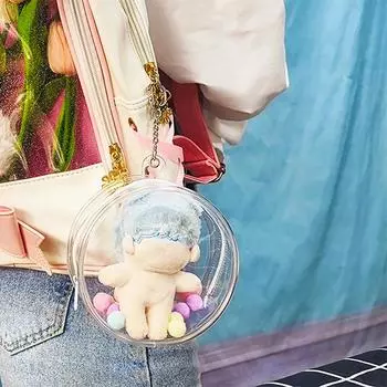 Прозрачная сумка для кукол из мультфильмов, прозрачный защитный чехол для кукол из хлопка