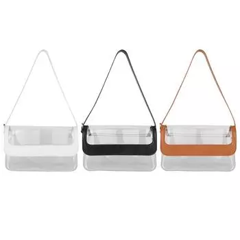Прозрачная сумка из ПВХ для поездок на работу, прозрачная сумка для покупок, повседневная сумка для спортивных фестивалей белый