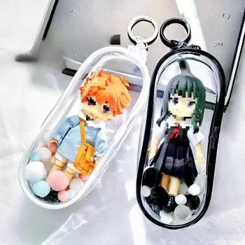 Прозрачная сумка из ПВХ на молнии для переноски куклы OB11, переносная сумка для путешествий на открытом воздухе с крючками