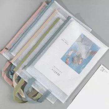 Прозрачная сумка на молнии с ручкой из ПВХ, водонепроницаемая сумка для хранения документов большой емкости, офисные принадлежности