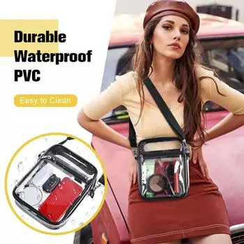 Прозрачная сумка, одобренная стадионом, прозрачная сумка через плечо для женщин и мужчин, сумка-мессенджер из ПВХ для концертов, спортивных мероприятий S