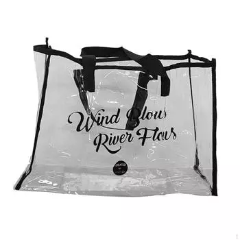 Прозрачная сумка-тоут для пляжа, легкая косметичка для хранения, дорожная сумка из ПВХ чёрный