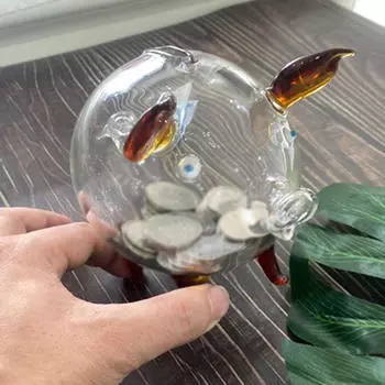 Прозрачная свинья-копилка, копилка для денег, настольный декор, банк