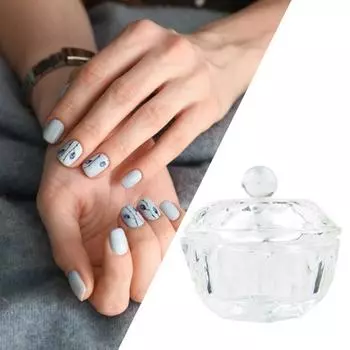 Прозрачная тарелка для дизайна ногтей Прозрачная стеклянная посуда с защитой от царапин Прозрачная тарелка для пудры для дизайна ногтей Dappen Dish