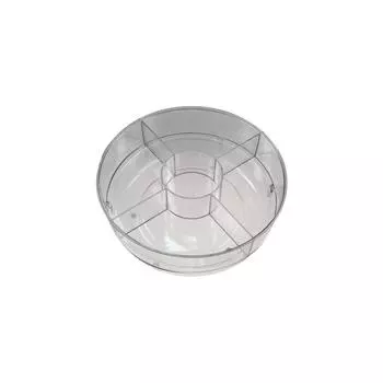 Прозрачная тарелка для фруктов, круглый поднос с разделителями, ящик для хранения закусок, гостиная прозрачный