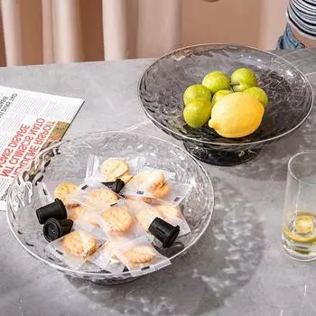 Прозрачная тарелка для фруктов, сливной поддон со съемным дренажным основанием, большая вместительная кастрюля для конфет, сливное блюдо для овощей, кухонные аксессуары серый