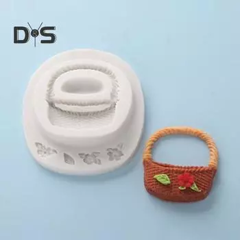 Прозрачная текстура, форма для помадки, не липкая, легкая цветочная корзина, силиконовая форма для шоколадных конфет серый белый