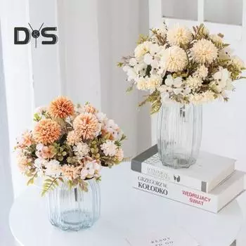 Прозрачная текстура, искусственный цветок, реалистичный вид, практичная гостиная, обеденный стол, эстетичный искусственный цветок гортензии фиолетовый