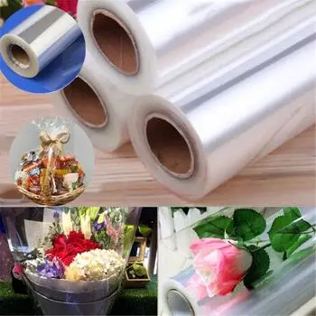 Прозрачная упаковочная бумага для цветов, букетов, упаковка, целлофановая пленка, рулон, флористическая пленка для рукоделия 1