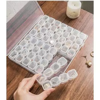Прозрачная Видимая 56 Сетчатая Шкатулка Органайзер Ожерелья Серьги Кольца Аксессуары Упаковочная Коробка для Украшений чистый