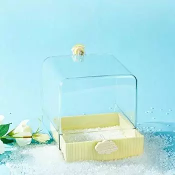 Прозрачная ванна для птиц, переносной душ для большинства клеток для птиц, подвесная миска для корма, ванна для купания птиц, ванна для купания попугаев-неразлучников M белый