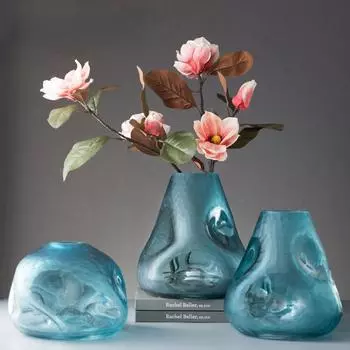 Прозрачная ваза из цветного стекла с неровной каплей воды Прозрачная ваза для цветов Террариум Цветочная композиция Украшения для дома Аксессуары