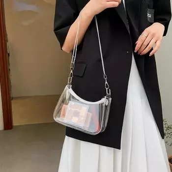 Прозрачная винтажная сумка через плечо для женщин, модная мини-сумка через плечо из ПВХ-желе, сумка через плечо прозрачный