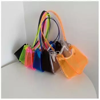 Прозрачная винтажная сумка через плечо для женщин, модная мини-сумка через плечо из ПВХ-желе, сумка через плечо прозрачный