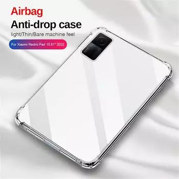 Прозрачная задняя крышка с подушками безопасности для Xiaomi Redmi Pad, чехол Redmipad Redmy Readmi Pad 10,61, мягкий силиконовый противоударный бампер, чехол For Xiaomi Redmi Pad TPU прозрачный