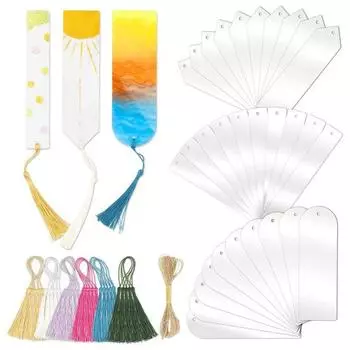 Прозрачная закладка «сделай сам» с кисточками, гладкие края, без заусенцев, простой в использовании набор акриловых закладок для офиса