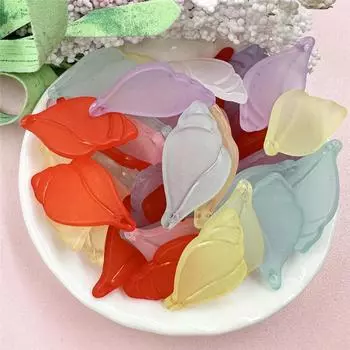 Прозрачная заколка для волос «сделай сам», 50 шт., матовая акриловая заколка для волос в виде листьев, 15*26,9 мм, головные уборы, бусины, ювелирный материал красный