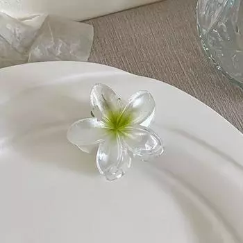 Прозрачная заколка-коготь в виде цветка яйца, женская, темпераментная, универсальная, высококачественная, градиентная, заколка для волос, для девочек, заколка-акула, головной убор