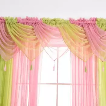 Прозрачная занавеска, изысканный противоизносный складной элегантный красочный оконный марлевой декор для дома