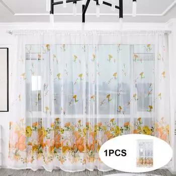 Прозрачная занавеска с изображением деревьев, тюль, оконная вуаль, драпировка, ткань подзора золотой