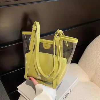 Прозрачная желейная сумка для матери и ребенка, женская новинка лета 2023, модная универсальная сумка подмышками, женская сумка на одно плечо в западном стиле