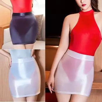 Прозрачная женская модная однотонная блестящая юбка, одежда для ночного клуба, мерцающая прозрачная короткая юбка, сексуальная облегающая мини-юбка чёрный