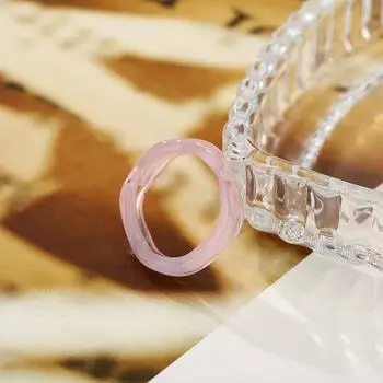 Прозрачное акриловое кольцо чистого цвета Тренд Мода Милое кольцо Кольцо из смолы Женское украшение для девушки ADM