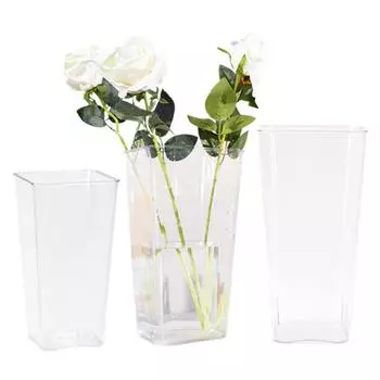 Прозрачное акриловое ведро для цветов, конический держатель для цветов, высокая ваза для цветов, центральный элемент для дома, свадьбы, гостиной, флористических композиций S Round