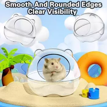 Прозрачное гнездо для хомяка двойного назначения, легкая чистка, разделенный дизайн, гладкая поверхность, большое пространство, туалет для домашних животных, туалет для хомяка M