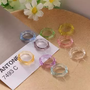 Прозрачное кольцо ярких цветов, кольцо из смолы, ювелирные изделия для вечеринки, милое кольцо, женское романтическое кольцо, подарок