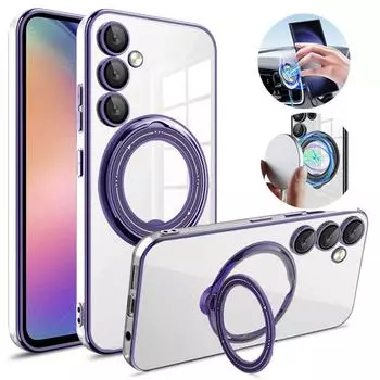 Прозрачное кольцо с мягким покрытием для чехла для телефона Magsafe для Samsung Galaxy S23 S22 Ultra Plus S20 FE A04S A14 A24 A34 A54 A13 A32 A52 A12 4G 5G, силиконовый чехол For Samsung Galaxy A04S серебряный