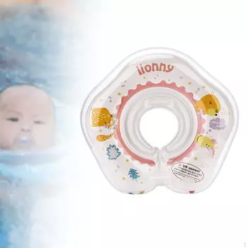 Прозрачное неоновое кольцо для плавания для младенцев средней толщины, мультяшная анимация Pink Animal