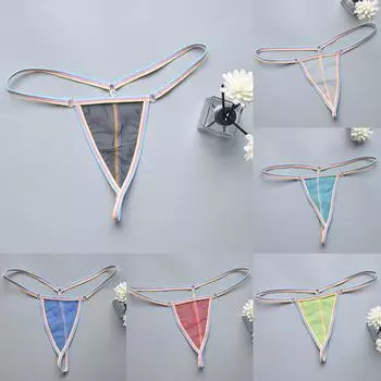 Прозрачное нижнее белье Сексуальные стринги Нижнее белье Женские сексуальные стринги с низкой талией M