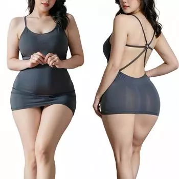 Прозрачное платье-халтер с открытой спиной, сексуальное, с запахом, облегающее, с бедрами, длинное, обтягивающее, мини-платье, обтягивающее ночное белье, прозрачные цельные платья без рукавов для женщин M