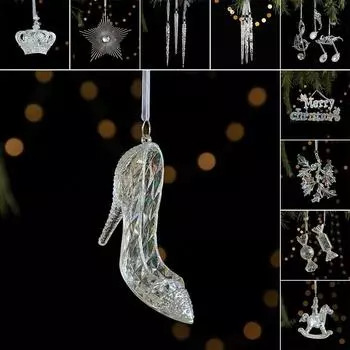 Прозрачное рождественское подвесное украшение Акриловая снежинка Конфета Рождественская елка Украшение Фестиваль Сувениры Витрина звезда