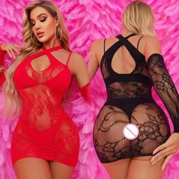 Прозрачное соблазнительное женское сексуальное сетчатое платье-футляр с открытыми плечами, модная одежда для ночных клубов, эротическая сетчатая юбка XL