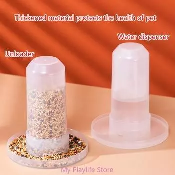 Прозрачное ведро для корма для кур и птиц, практичная кормушка для птиц, пластиковый дозатор семян и воды