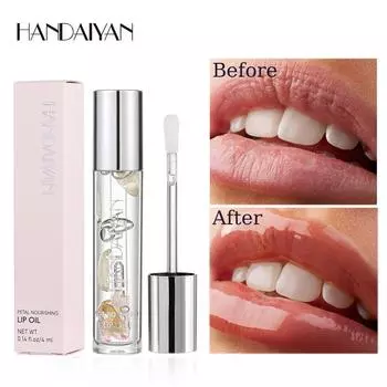 Прозрачное желе сухоцветное масло для губ стойкое увлажняющее масло для губ водный блеск для губ водостойкая перламутровая блеск-помада 01#