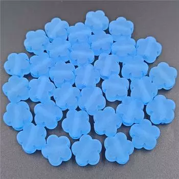 Прозрачные 15 мм матовые бусины с интервалами в виде цветка сливы, ожерелье, браслет, аксессуары для волос, изготовление ювелирных изделий, форма цветка, акрил для 10 шт. бусин синий