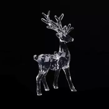 Прозрачные акриловые фигурки рождественских оленей, рождественская елка, украшение для рабочего стола, скульптура оленя, украшение для дома и офиса 1