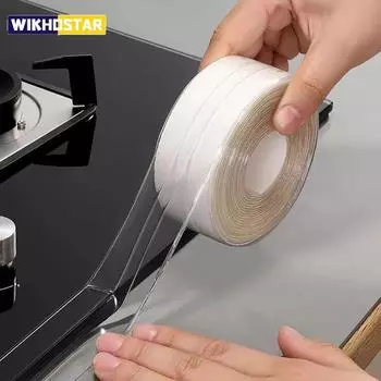 Прозрачные акриловые одинарные водонепроницаемые наклейки для кухни и ванной комнаты от плесени, красивые наклейки для раковины 2.2cm*3.2m