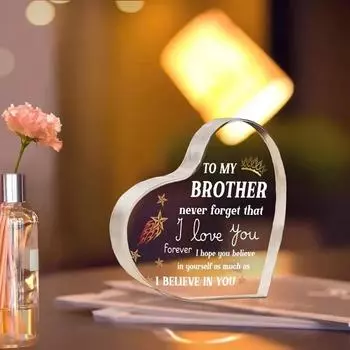 Прозрачные акриловые украшения, подарки для брата, головоломка в форме сердца, акриловая табличка, День благодарения, Новый год, день рождения, подарки для брата A1