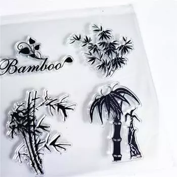 Прозрачные бамбуковые лесные прозрачные штампы, силиконовые уплотнения, роликовый штамп для фотоальбома «сделай сам», скрапбукинга