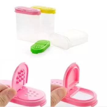 Прозрачные банки для специй. Прозрачные банки для специй с двойной крышкой. Хранение на кухне. жёлтый