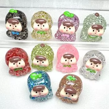 Прозрачные блестки Фрукты Девочка Маленькие Украшения Смола Аксессуары Настольные Декоративные Игрушки Украшения синий